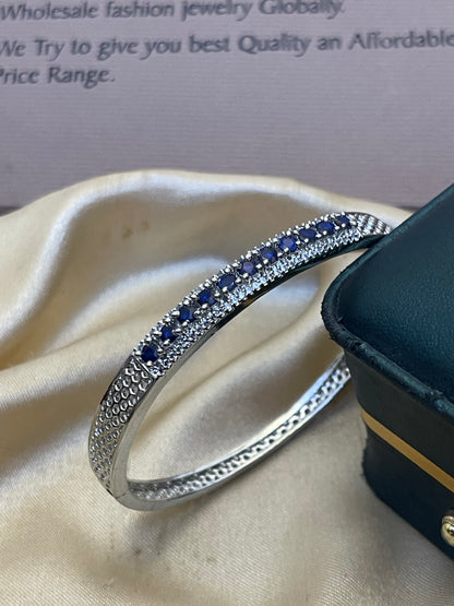Silver Zircon Stones Studded Bracelete