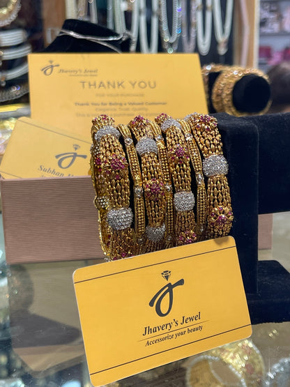 Gold Plated 7 Pieces Bangles Set