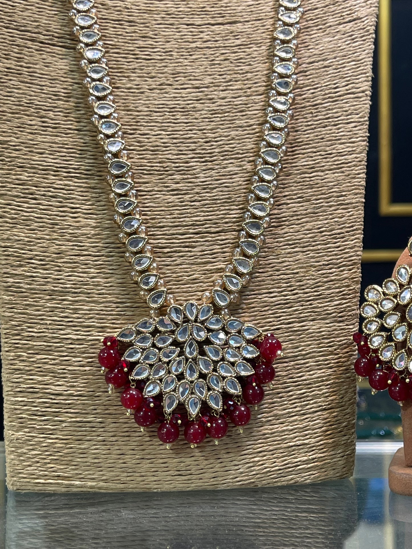 Kundan Long Maala Ans Earrings