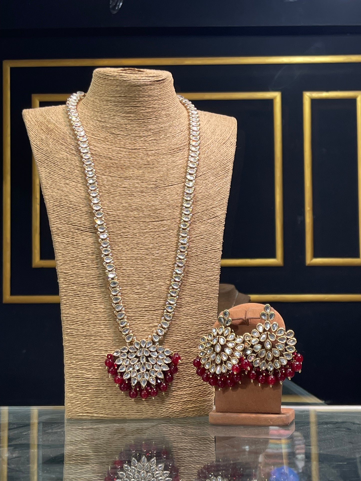 Kundan Long Maala Ans Earrings