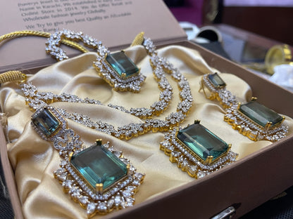 22KT Zircon Bridal Necklace Set