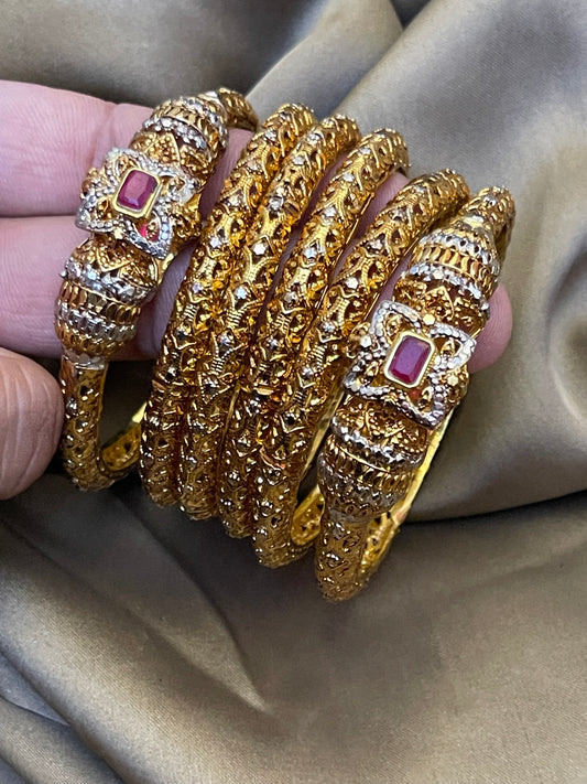 6Pc Gold Plated,Stylish Bangle set