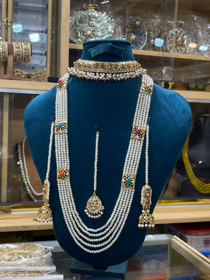 Noratan Stones Studded Choker & Maala Set