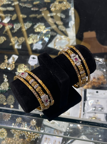 3 Pcs 22 KT Trending Gold Plated Bangles in Pakistan 2026