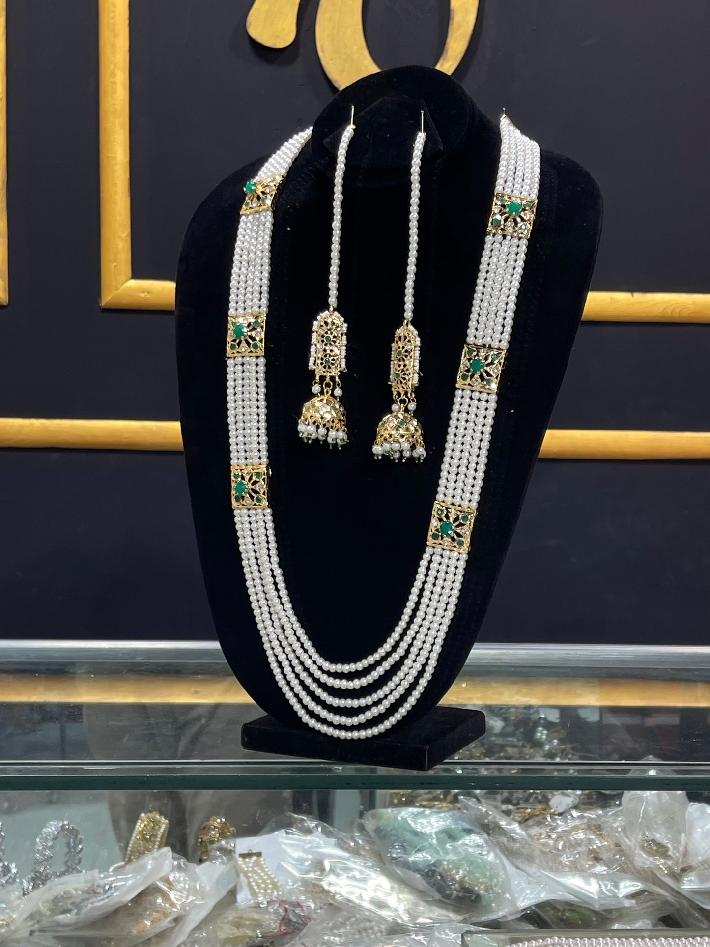Hyderabadi Stylish Wear Long Mala and Jhumke
