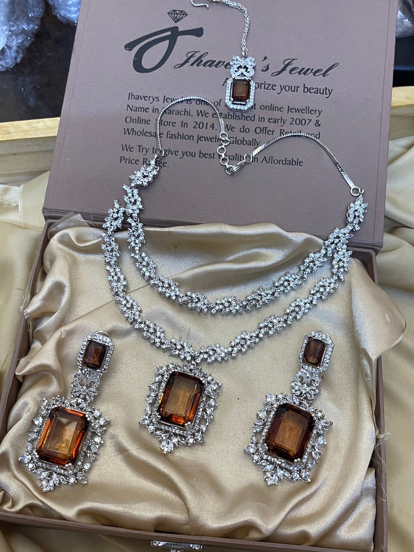 Silver Double Layer Bridal Set