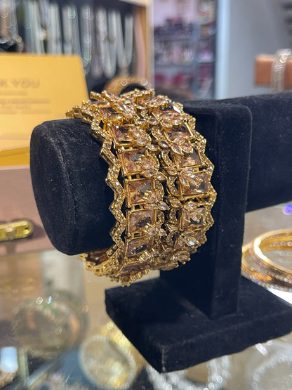 Champaigne Zircon Bangles Openable