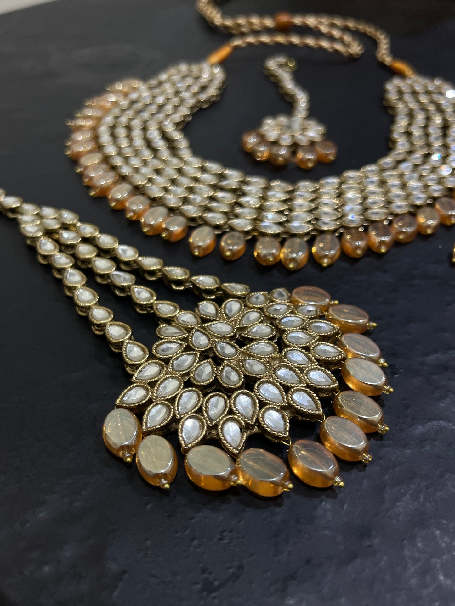 Kundan 5 Layers Designer Bridal Necklace Set