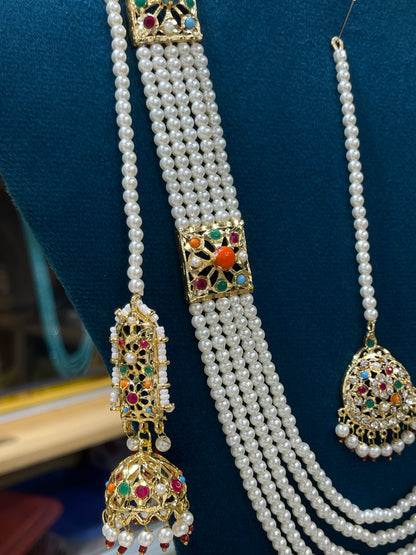 Noratan Stones Studded Choker & Maala Set