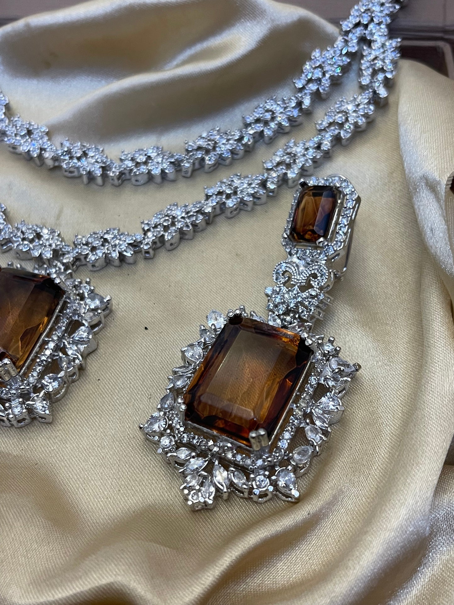 Silver Double Layer Bridal Set