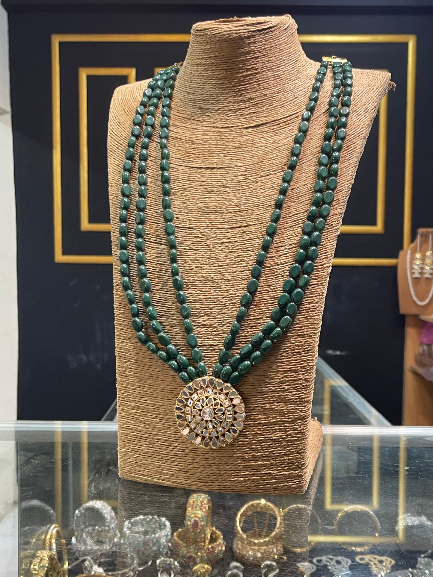 3 Layers kundan Bunch Mala