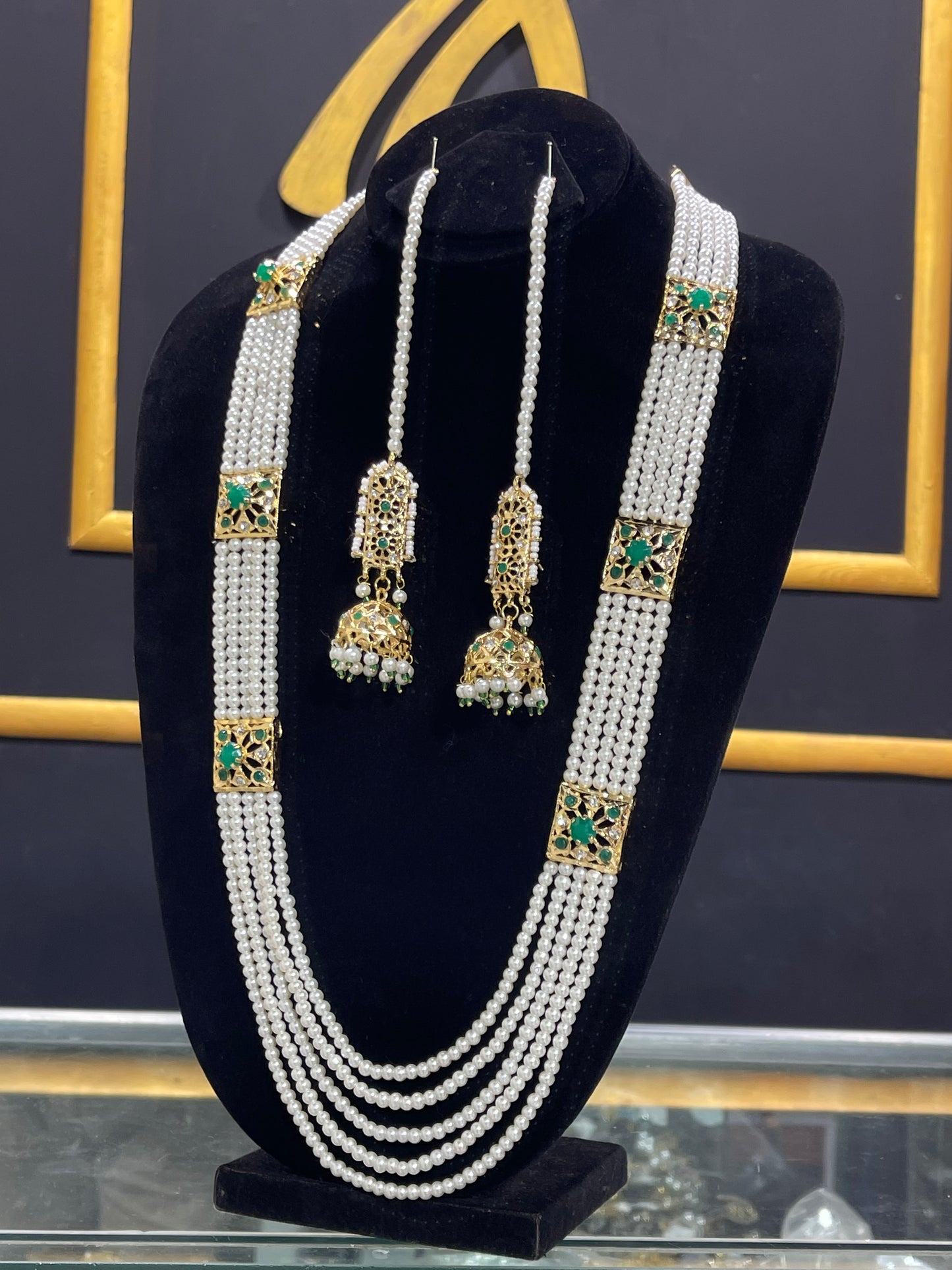Hyderabadi Stylish Wear Long Mala and Jhumke