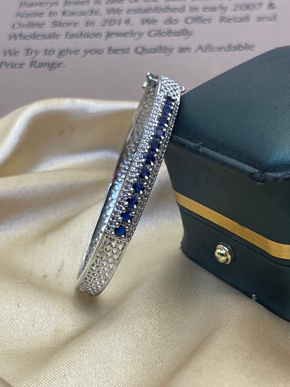 Silver Zircon Stones Studded Bracelete