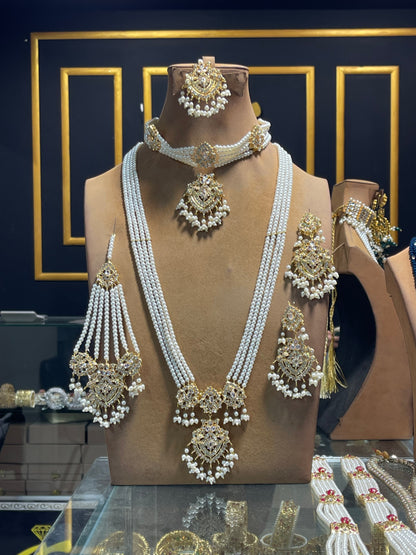 Bridal Pearls Work Necklace Set