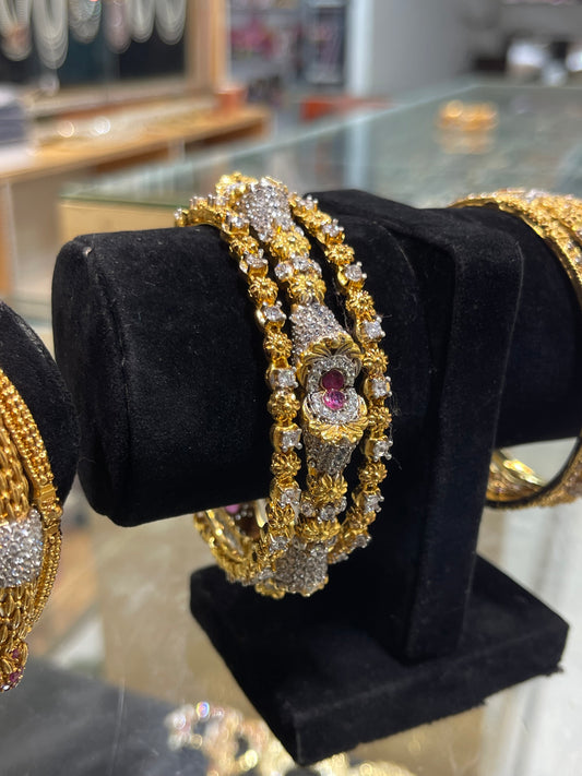 3 Pcs 22 KT Trending Gold Plated Bangles in Pakistan 2026