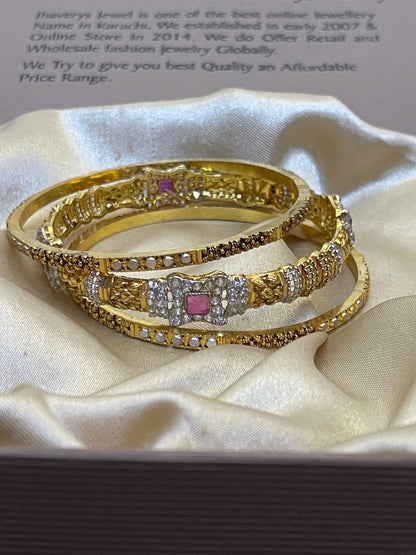 Gold Plated 3 Pc Bangles Set