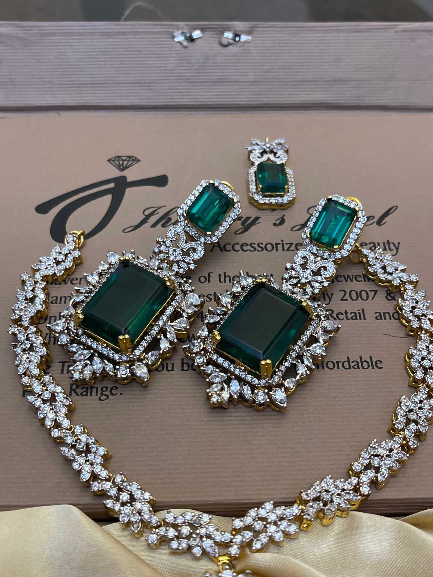Zircon 22KT Gold Plated Bridal Set