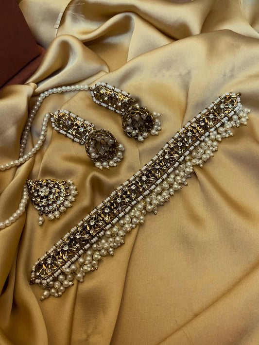 Traditional Hyderabadi Antique  Choker Set | Bridal & Wedding Jewellery | Jhaverys Jewellery