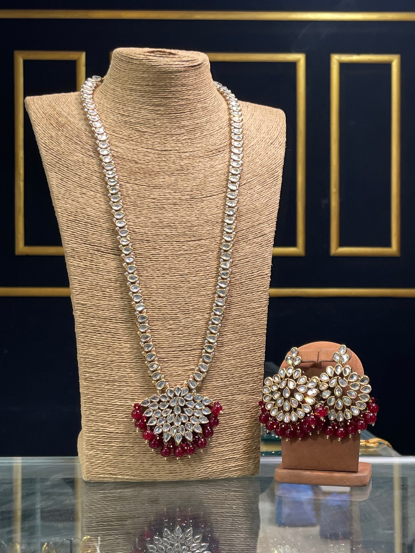 Kundan Long Maala Ans Earrings