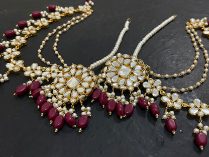 Thappa kundan Heavy Sahara Earrings