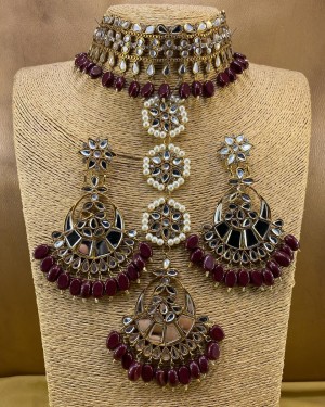 KNS-0080 Kundan Designer Wear Necklace jewellery sets